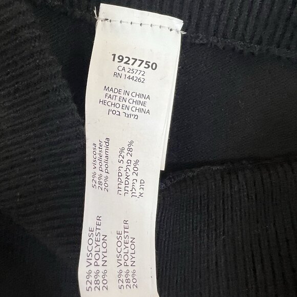 Dex Clothing NWT Black Ribbed Wide Leg Hi Rise Cropped Pants Heavy Knit Black L - Picture 5 of 11